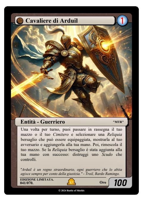 Battle of Shields — Card — Cavaliere di Arduil