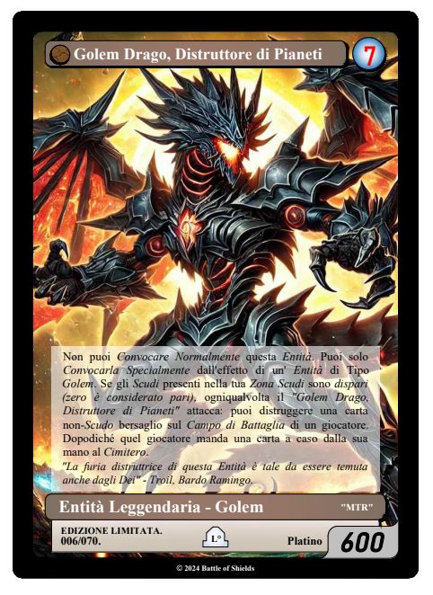 Battle of Shields — Card — Golem Drago