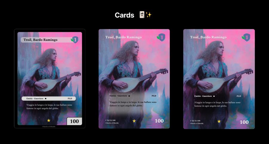 Battle of Shields — Card — Troil, three versions
