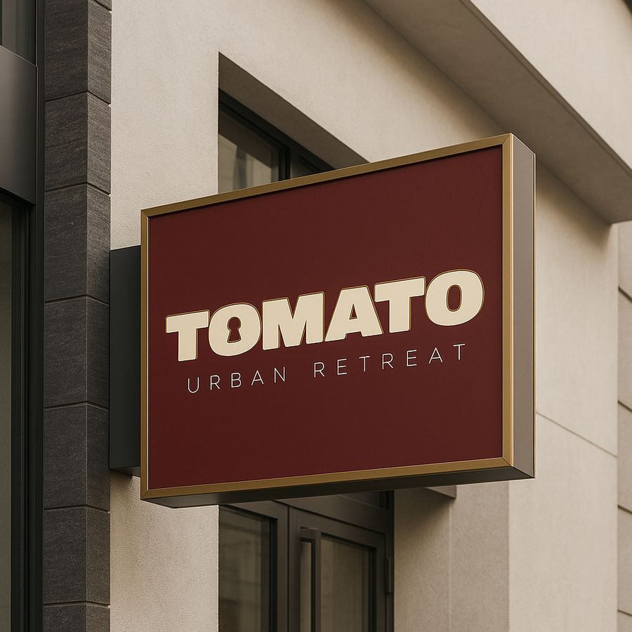 Tomato Hotel — rebrand — Signage