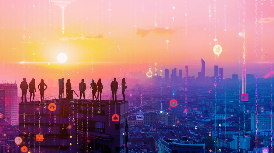 TradeLab — event artwork & live AI projections — Live projection — City Life
